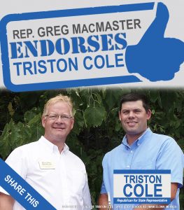 Triston Cole endorsed by Greg MacMaster